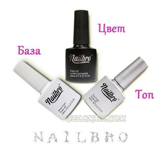 12шт./ Цветные гель-лаки Nailbro 7.3мл. с бесплатной доставкой в СНГ