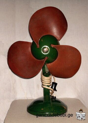 Antique vintage table fan Penguin Pingvin & Orbita-3 swivel turnable ventilator USSR Soviet Union SU