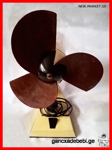 Vintage table fan Penguin Pingvin Orbita-3 Podkhalim swivel turnable ventilator USSR Soviet Union SU