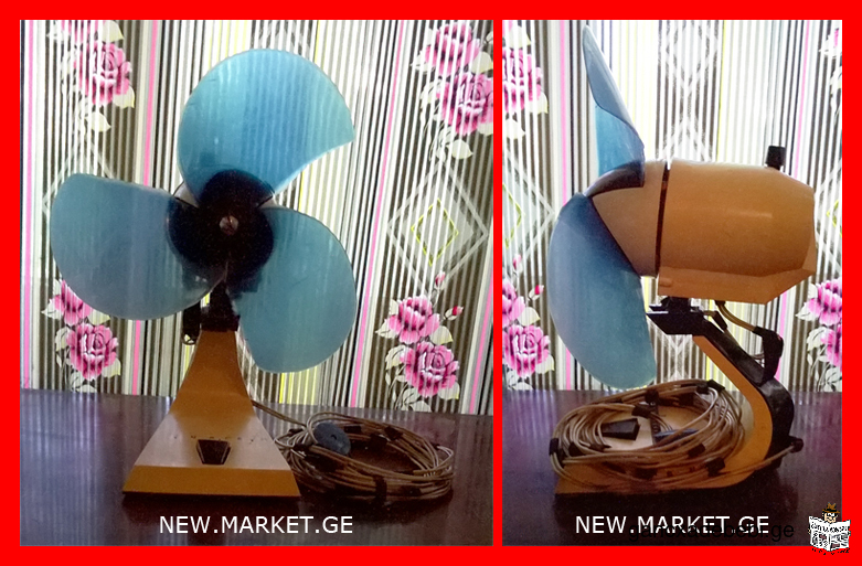 Vintage table fan Penguin Pingvin Orbita-3 Podkhalim swivel turnable ventilator USSR Soviet Union SU