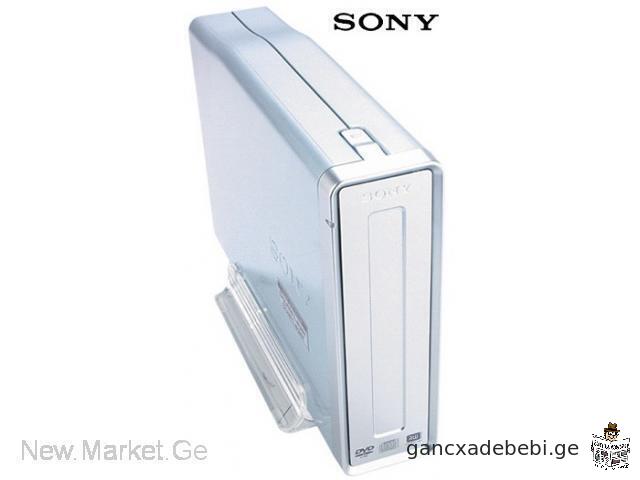 Sony Portable External CD / DVD RW rewritable USB drive პორტატული ჩამწერი რევრაიტერი იუესბი გარე