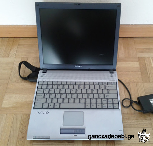 Original compact laptop "Sony Vaio" noteboook on "Intel" processor base with original AC adapter USA