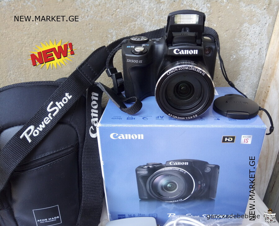 original compact photo camera Canon PowerShot SX500 IS Digital Camera 30x optical zoom Made in Japan