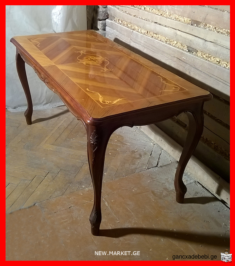 original vintage handmade Romanian coffee table Sheraton magazine table Sheraton Made in Romania