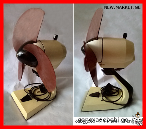 Vintage table fan Penguin Pingvin Orbita 3 Podkhalim swivel turnable ventilator USSR Soviet Union SU