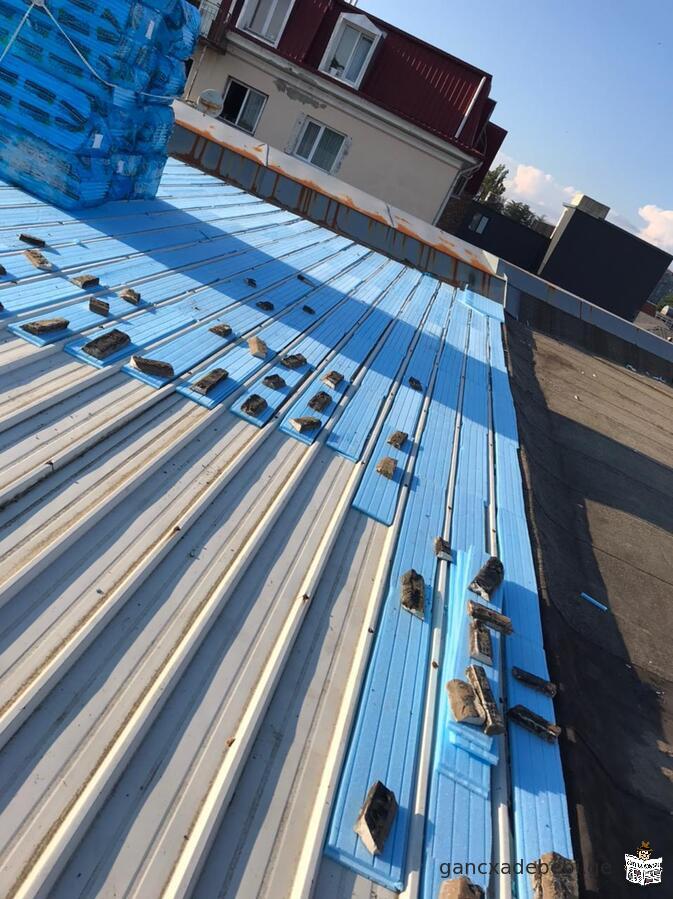 Roofing with PVC membrane