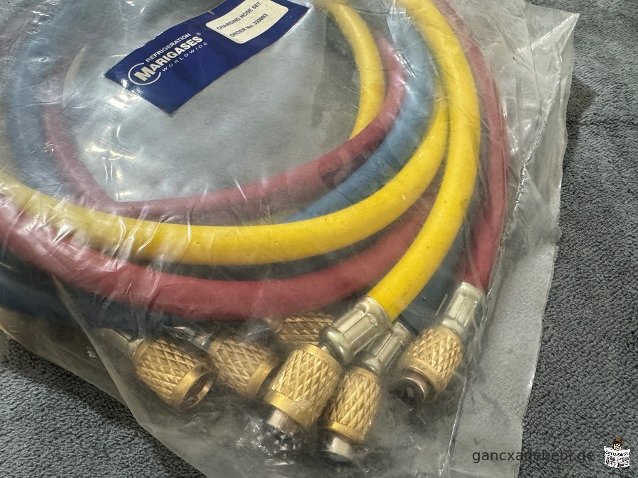 Refrigerant Charging Hoses Set 3 x 1.8mtr, 1/4" \ MARICHEM