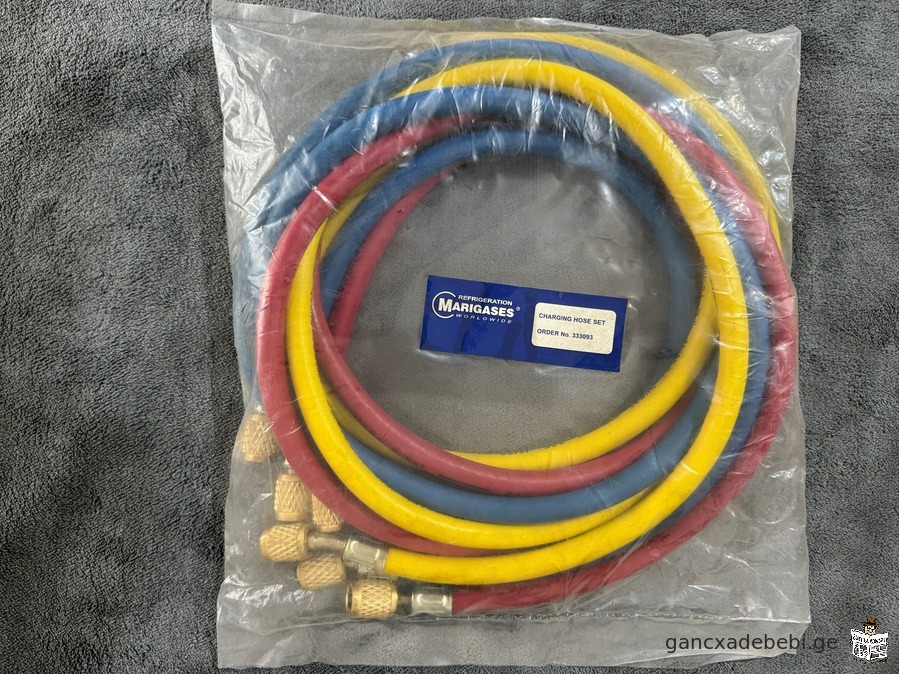 Refrigerant Charging Hoses Set 3 x 1.8mtr, 1/4" \ MARICHEM