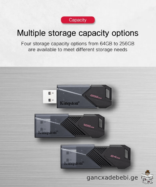 Kingston USB 64GB ფლეშ მეხსიერების ბარათი