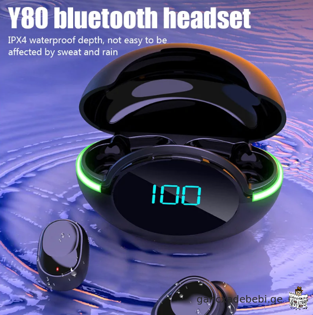 Y80 უსადენო Bluetooth ყურსასმენები