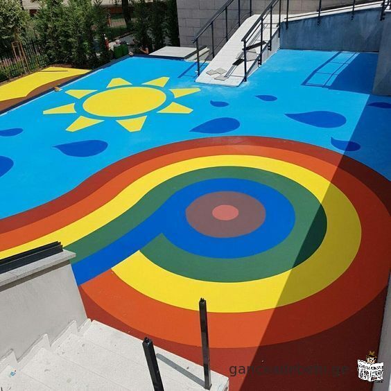 Monolithic rubber, children's playgrounds