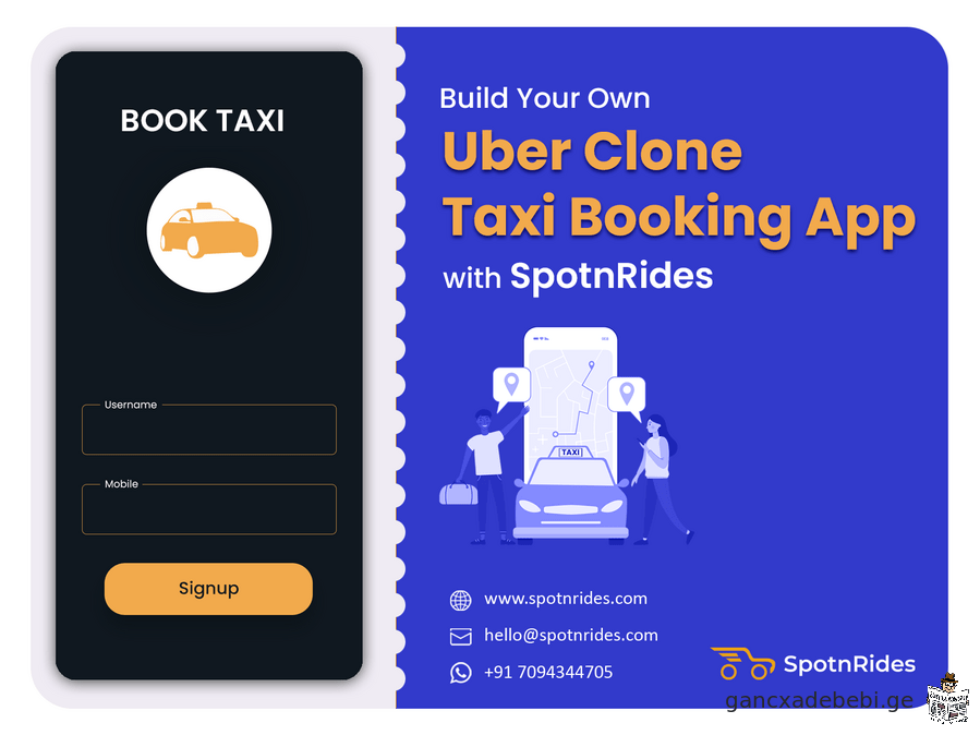 Taxi Booking App Development Service like Uber by SpotnRides