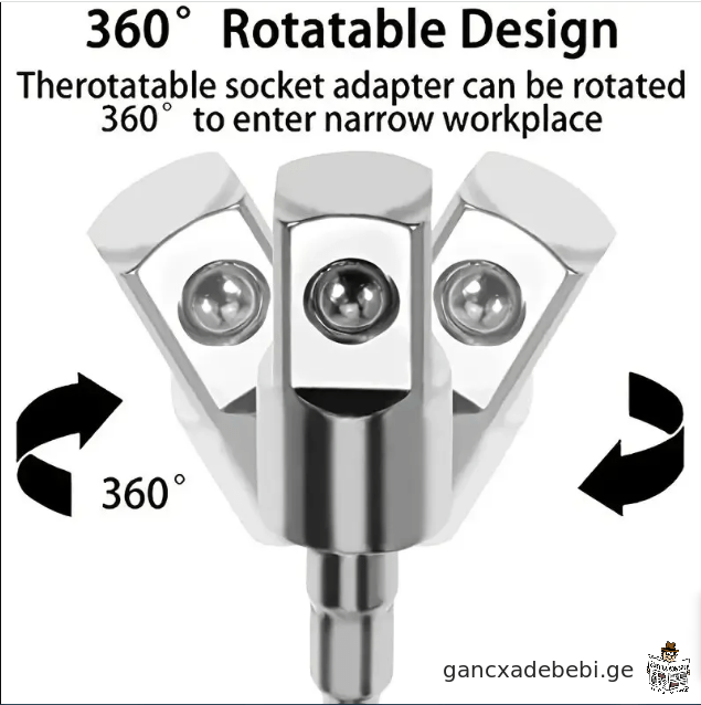 360° eleqtruli saburRi xraxniani, universaluri adapteri