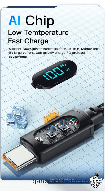 Essager Type C-dan C tipis kabeli 100W PD swrafi damteni