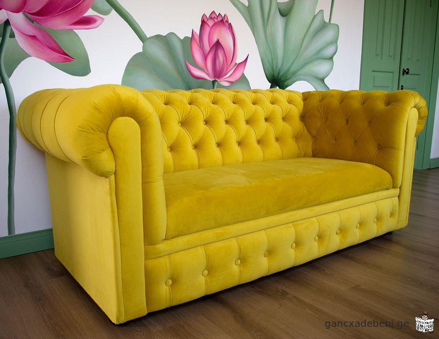 დივანი CHESTER GOLD SOFA