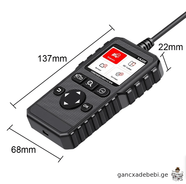 profesionaluri YA200 OBD2 diagnostikuri xelsawyo avto Zravis DTC kodis wamkiTxveli