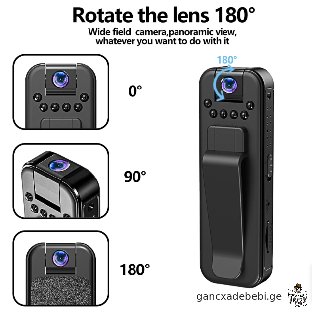 Wifi 1080P BodyCam ინფრაწითელი ღამის ხედვის მინიატურული ვიდეოკამერა