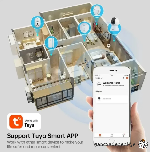 Tuya 4MP WiFi ჭკვიანი IP კამერა AI ადამიანის ამოცნობის ფერადი ღამის ხედვით
