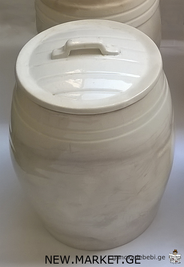 сeramic faience barrel with lid ceramic barrels from ceramic with lids USSR Soviet Union SU