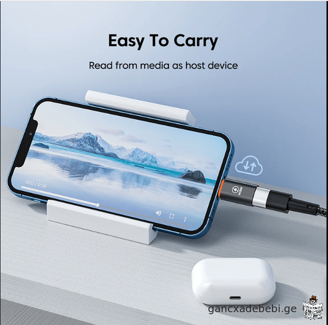 2 ცალი USB C-ზე ადაპტერი PD 20W 120W სწრაფი დამუხტვის Lightning