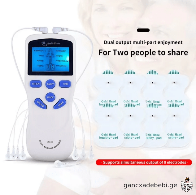 სხეულის კუნთების მასაჟორი EMS ორარხიანი Tens Machine 8 რეჟიმი EMS ორარხიანი მასაჟორი Tens Machine ს