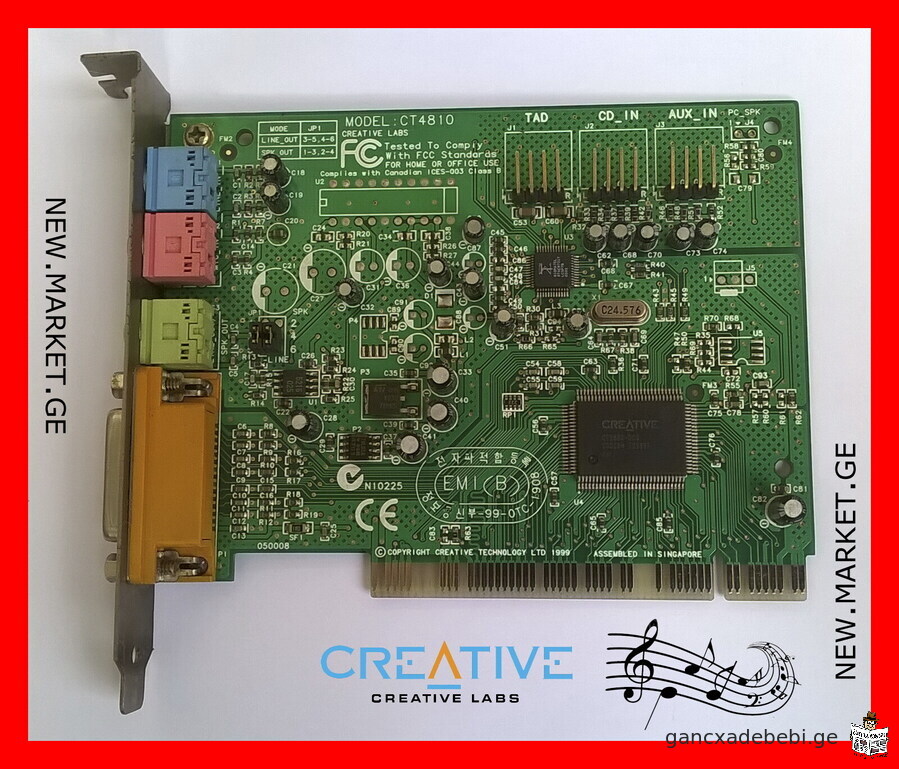 ხმის ბარათი Creative CT4810 PCI sound card audio board ორიგინალი ხმის კარტა კრეატივ აუდიო კარტა