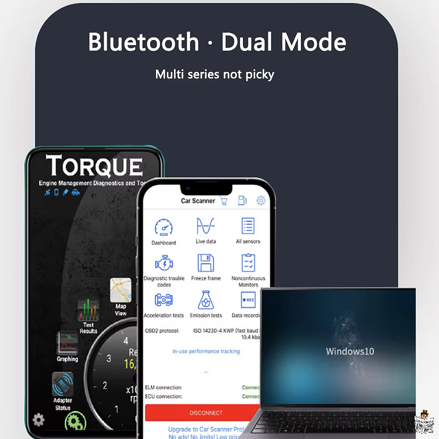 მანქანის გაუმართაობის დეტექტორი V1.5 Bluetooth Bluetooth OBD II ELM327