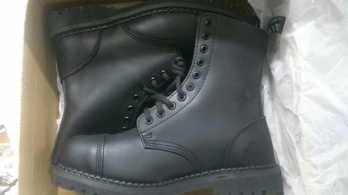 Grinders Vintage Mens Womens Unisex Real Leather Designer Look Derby Punk Boots