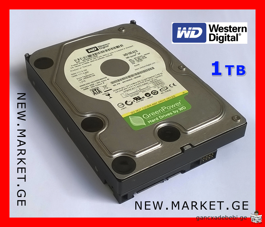 Hard Disk Drive desktop 1 TB Winchester HDD 1000 GB WD Western Digital Caviar Green Power