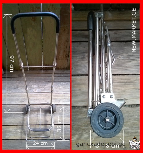 Original folding pushcart handheld foldable handcart carriage trolley bogie USSR Soviet Union / SU