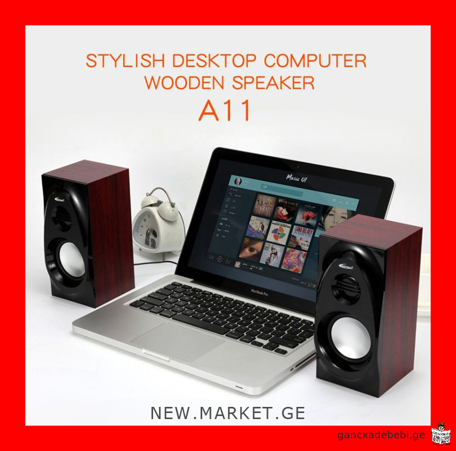 high quality compact original Hotmai Multimedia System PC computer wooden speakers desktop laptop