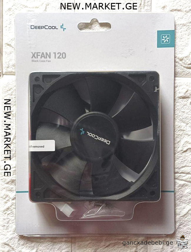 ახალი DeepCool XFAN 120 Black Case Fan 3-pin & Molex connectors ქეისის ქულერი 120 mm Cooler PC Case
