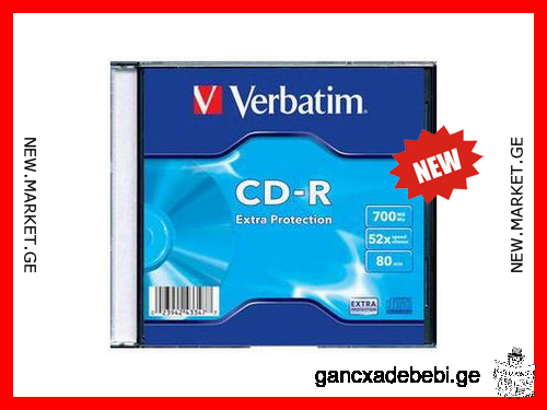 იყიდება დისკები Verbatim 52x CD-R ახალი დისკები