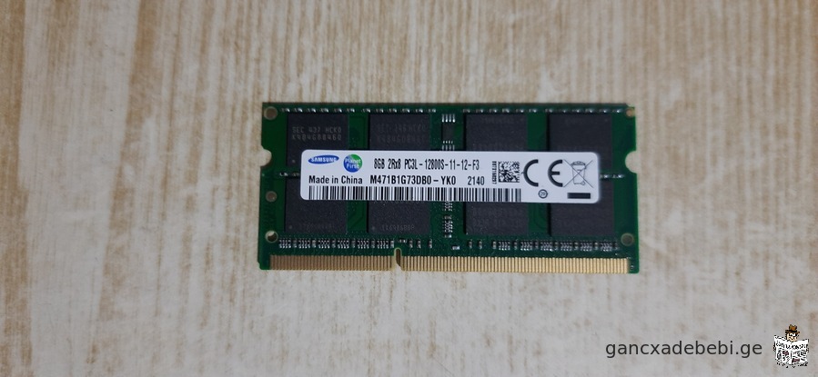 ნოუთბუქის DDR3 8gb 1600 Mhz Samsung DDR3 ოპერატიული DDR3 RAM