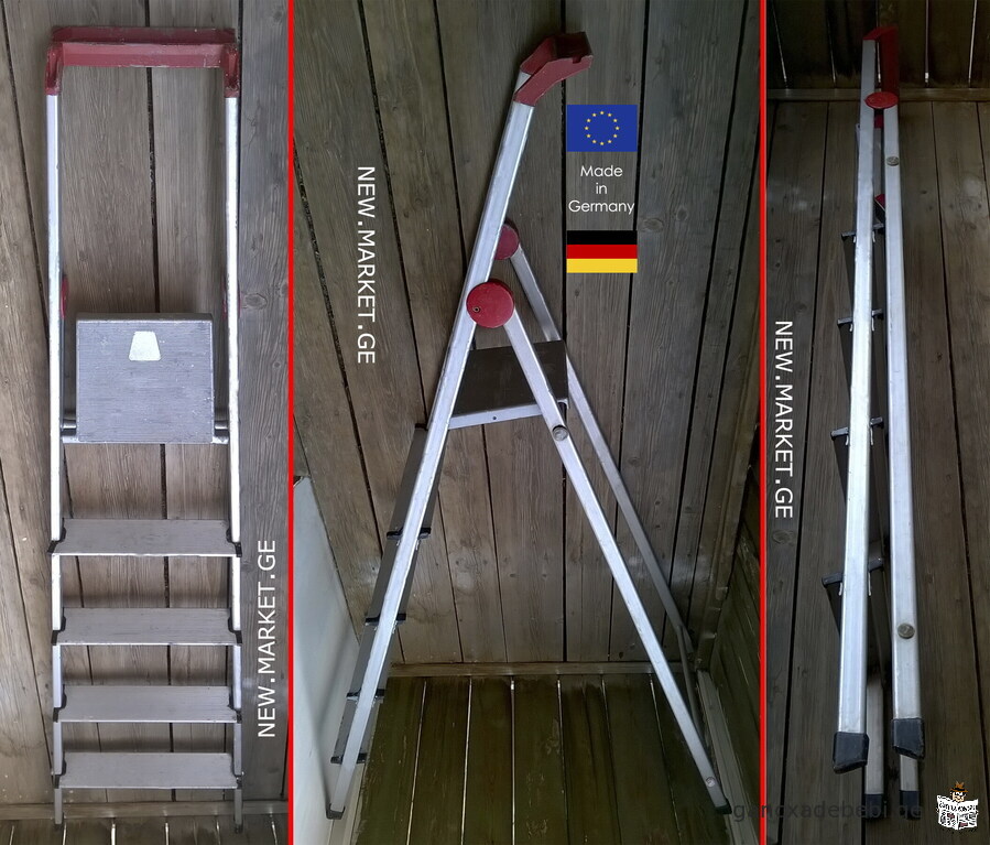 პროფესიონალური კიბე ორიგინალი გერმანული კიბე დურალუმინის კიბე გასაშლელი კიბე დასაკეცი ალუმინის კიბე