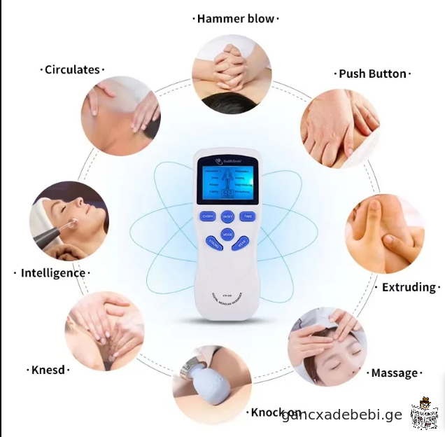 სხეულის კუნთების მასაჟორი EMS ორარხიანი Tens Machine 8 რეჟიმი EMS ორარხიანი მასაჟორი Tens Machine ს