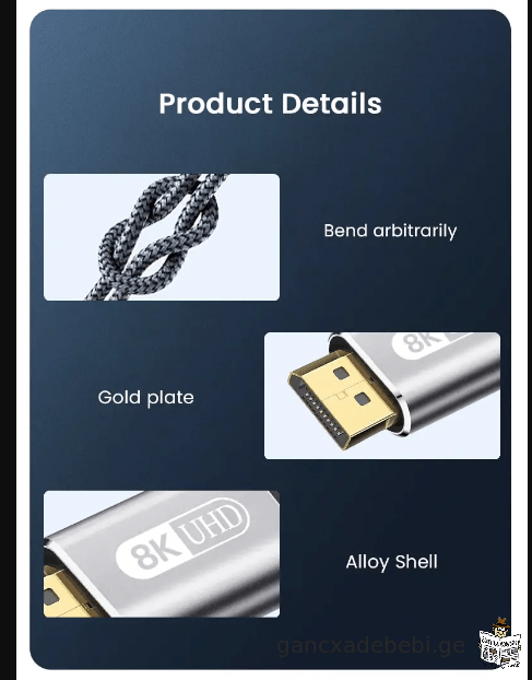 HDMI 2.1 8K kabeli HDMI kabeli 8K@60Hz 4K@240Hz gafarToebis adapteri