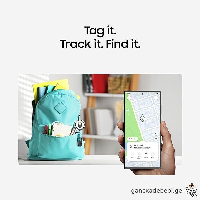 SAMSUNG Galaxy SmartTag2, Bluetooth trekeri, Smart Tag GPS Locator TvalTvalis mowyobiloba