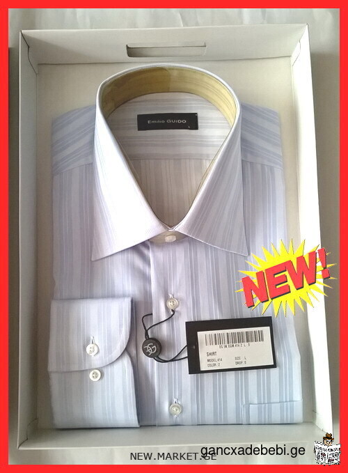 Новая итальянская мужская сорочка Emilio Guido Italy в фирменной упаковке коробке