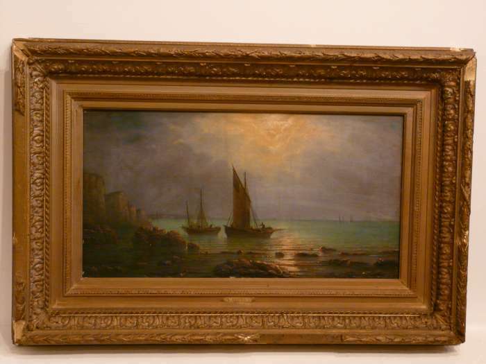 Продаётся антикварная картина - "Морской пейзаж"