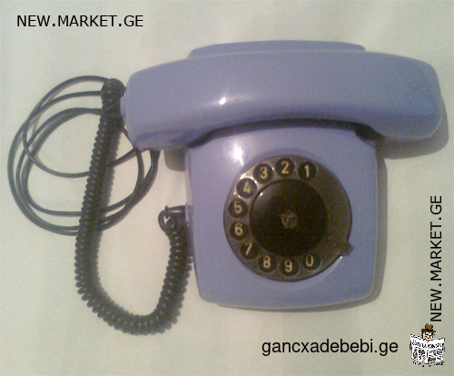 Стационарный телефон дисковый Спектр 3 Сделано в СССР Spektr 3 USSR фиолетового сиреневого цвета