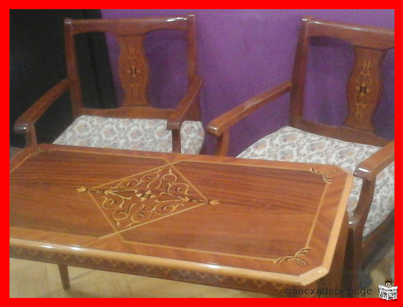 оригинальный румынский Lotus Lotos Лотос Лотус два 2 кресла кресла журнальный стол журнальный столик